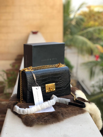 C & K Crocodile Effect Crossbody Bag With Box ( Master Series )
