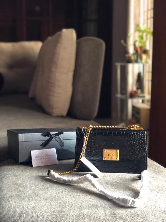 .C & K Crocodile Effect Crossbody Bag With Box