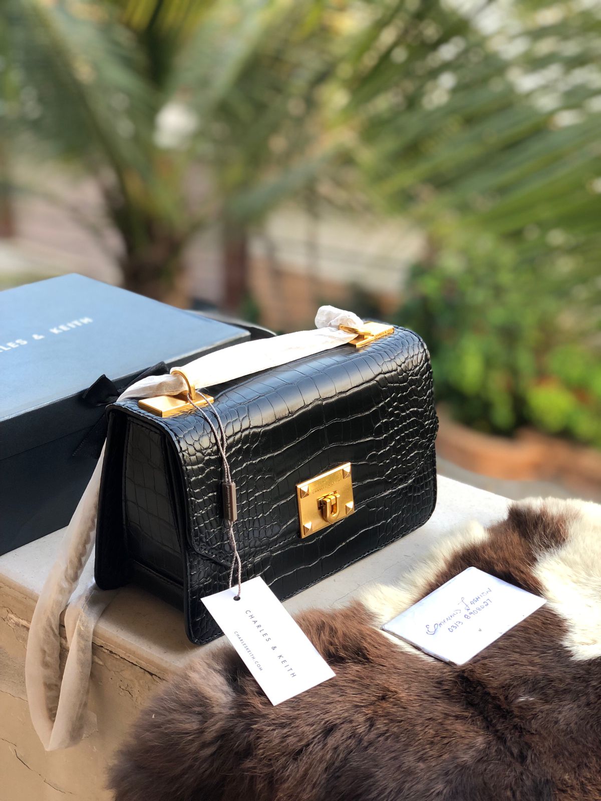 C & K Crocodile Effect Crossbody Bag With Box ( Master Series )