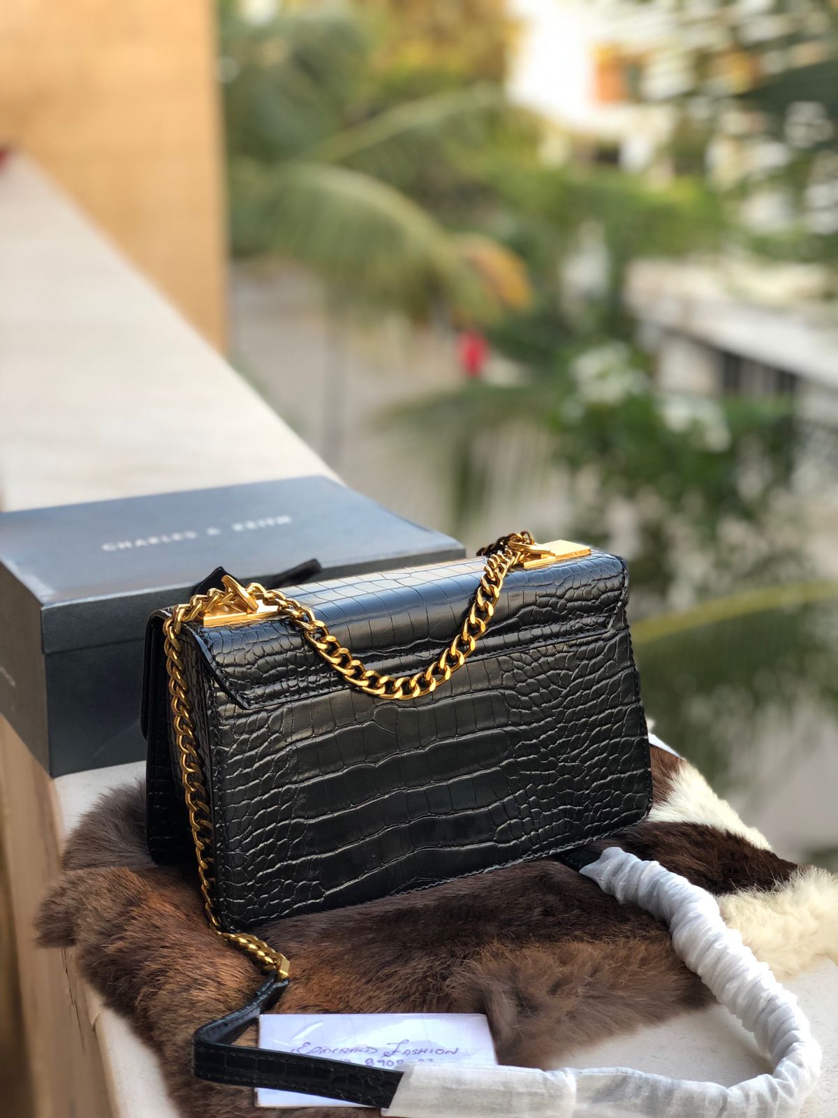 C & K Crocodile Effect Crossbody Bag With Box ( Master Series )