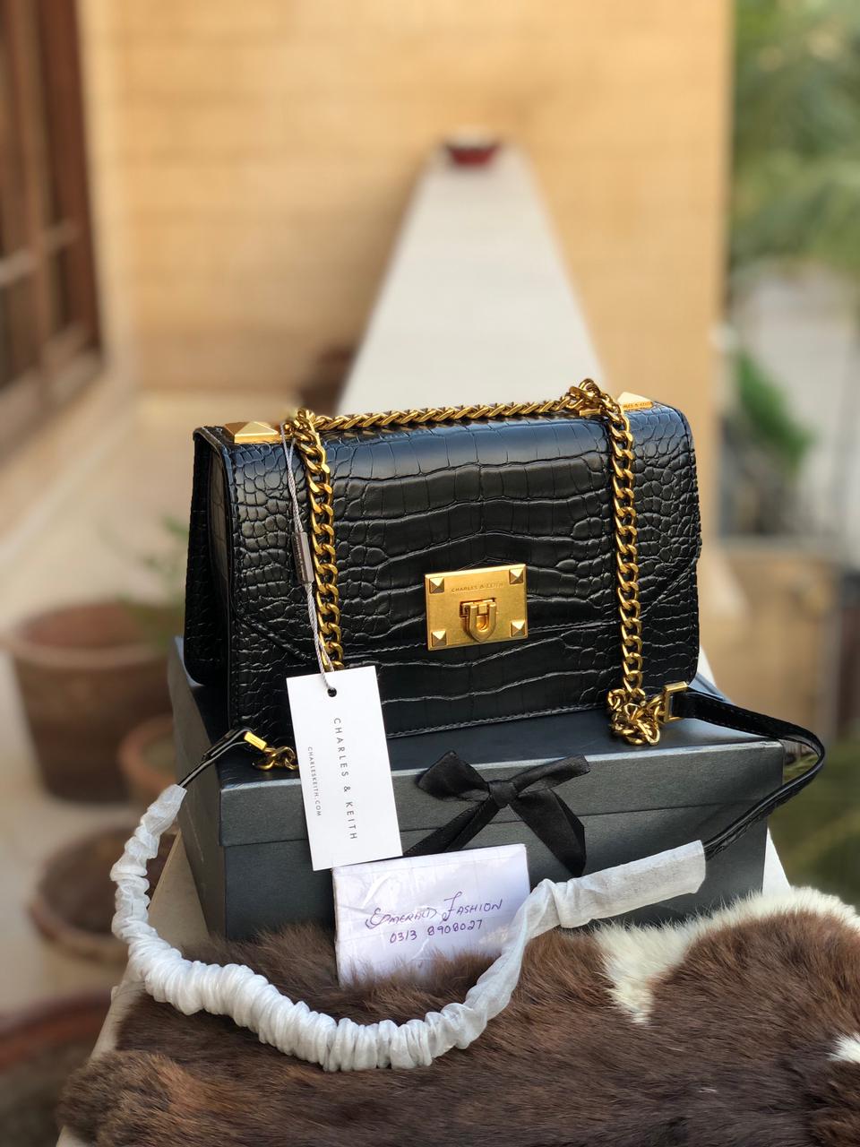 C & K Crocodile Effect Crossbody Bag With Box ( Master Series )