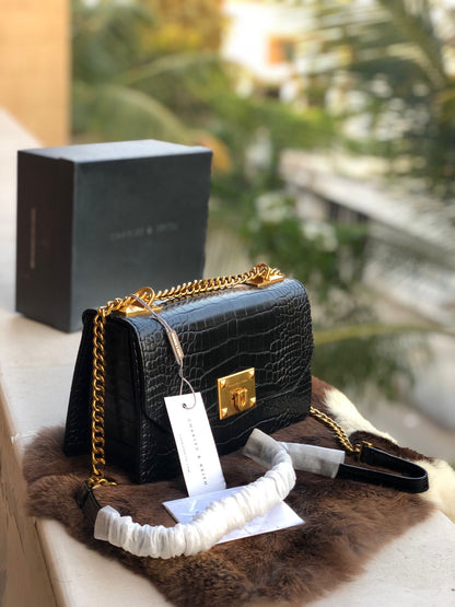 C & K Crocodile Effect Crossbody Bag With Box ( Master Series )